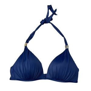 Victoria's Secret Navy Blue Halter Bikini Top Size Large